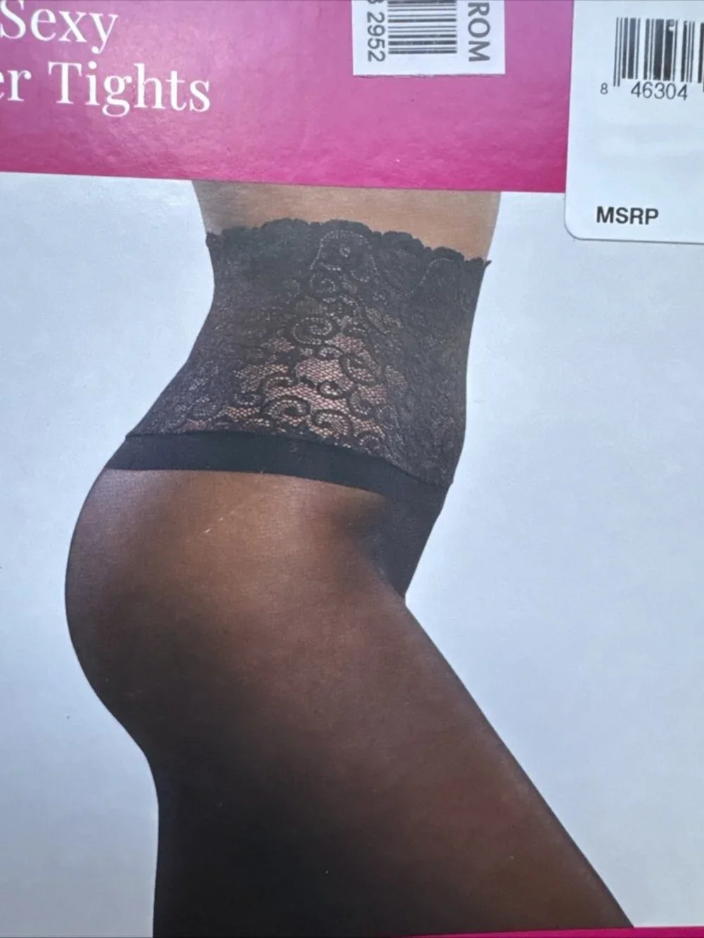 Commando The Sexy Sheer Tights H10T14 Black S Small Hi Lace Waist MSRP $44 NEW
